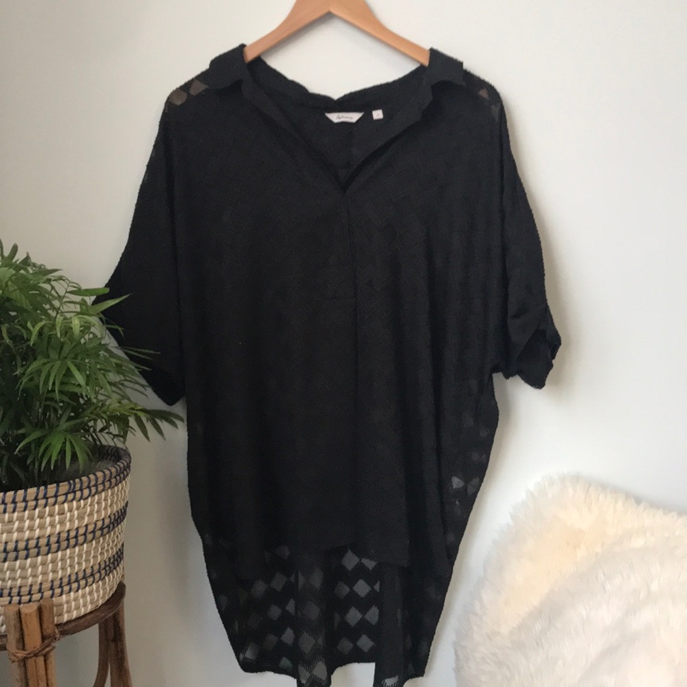 See through hi-low blouse